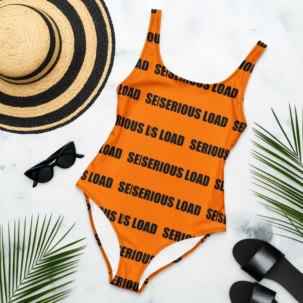 Serious Load Wordmark One-Piece Swimsuit Front