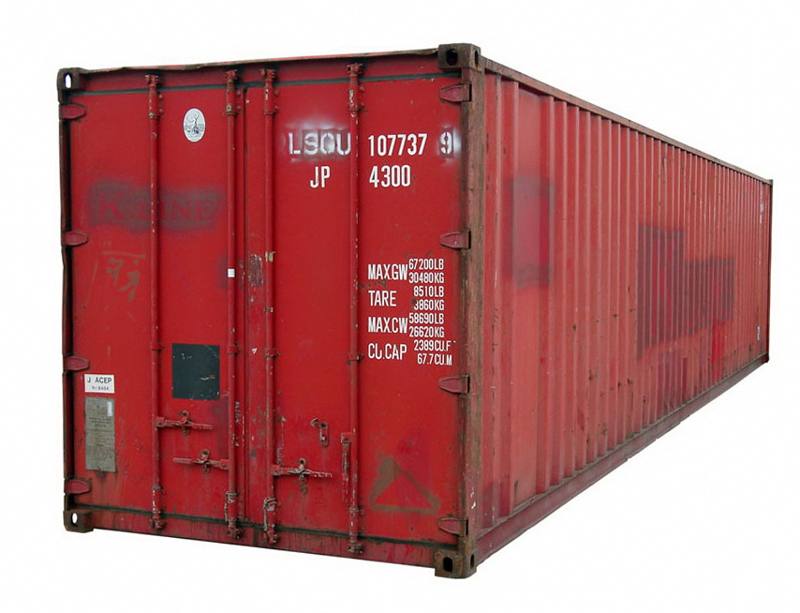 Stacked shipping containers