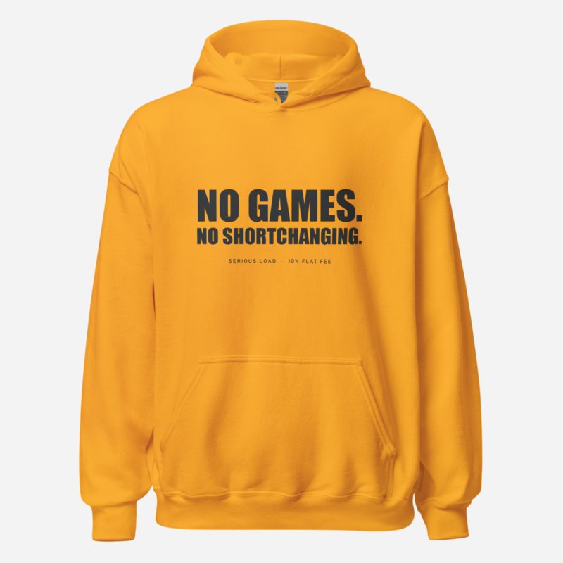 Serious Load No Games Hoodie in Gold