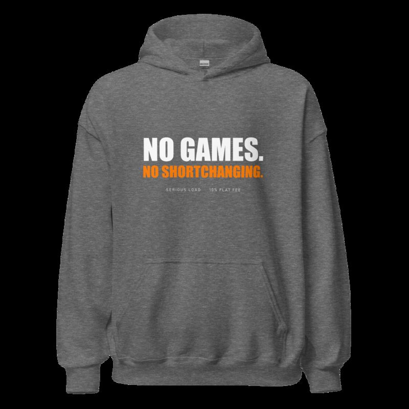 Serious Load No Games Hoodie Graphite Heather