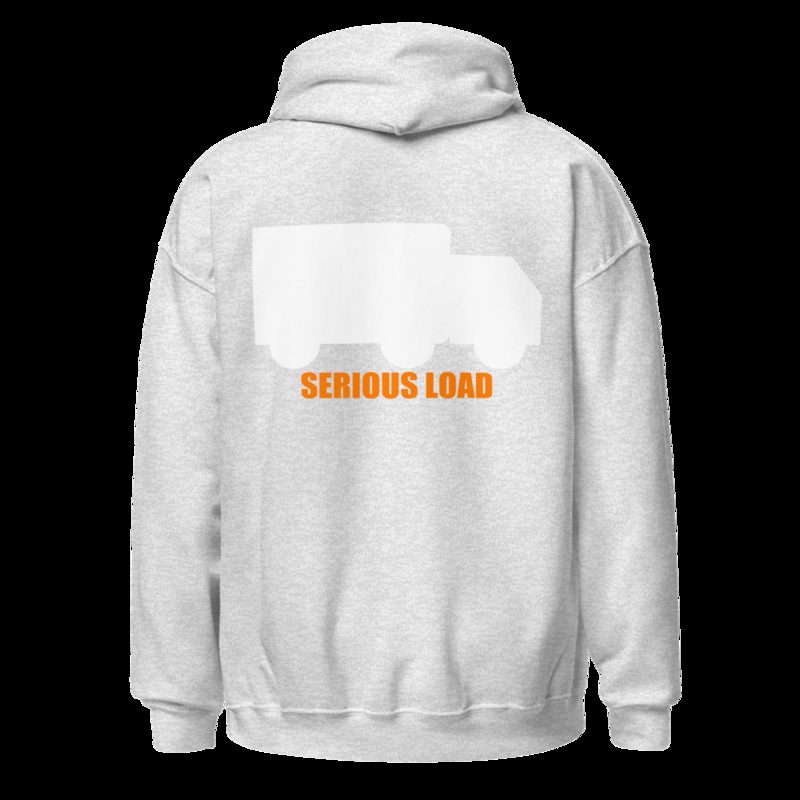 Serious Load Back Print Hoodie Ash