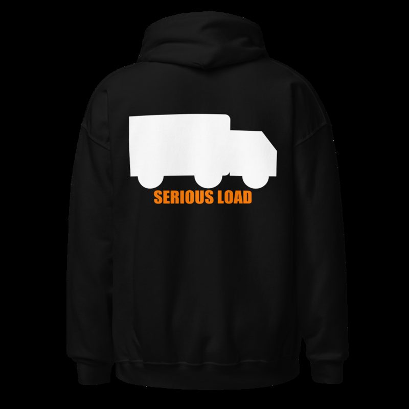 Serious Load Back Print Hoodie Black