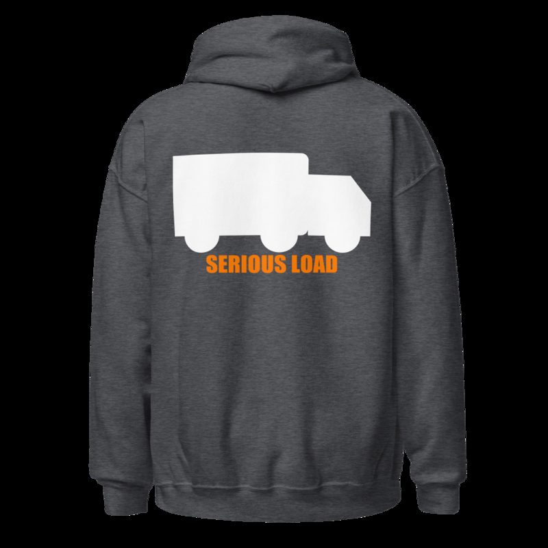 Serious Load Back Print Hoodie Dark Heather