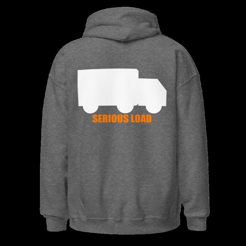 Serious Load Back Print Hoodie Graphite Heather