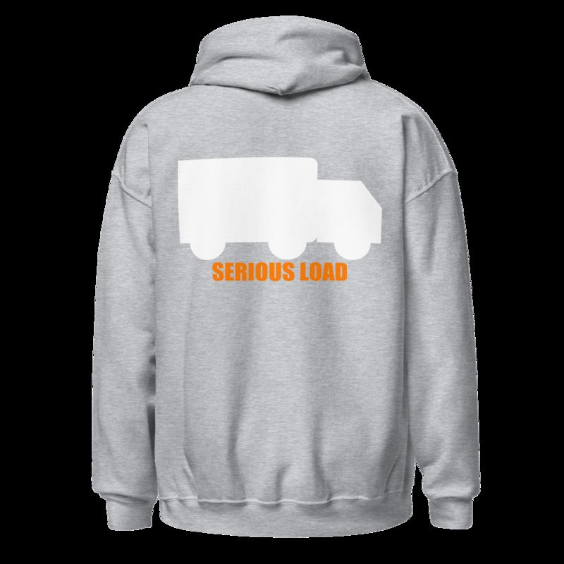 Serious Load Back Print Hoodie Sport Grey