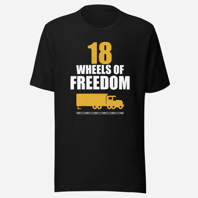 Serious Load 18 Wheels of Freedom Road Tee Black