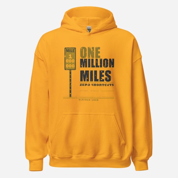Serious Load One Million Miles Freight Hoodie in Gold