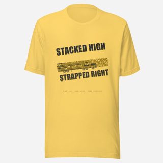 Serious Load Stacked High Strapped Right Freight Tee Yellow