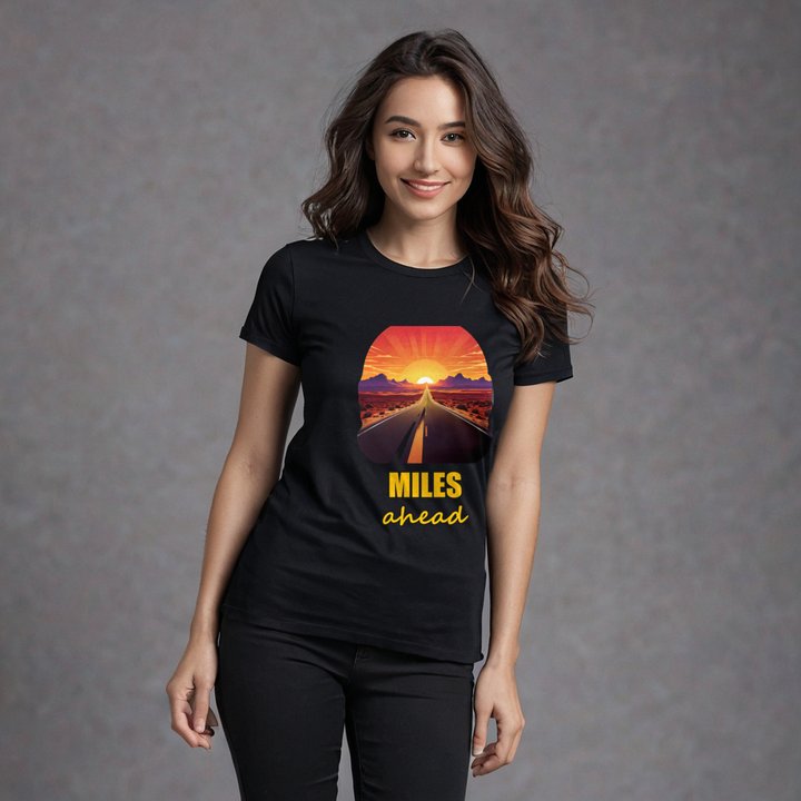 Serious Load Miles Ahead Highway Tee in Black