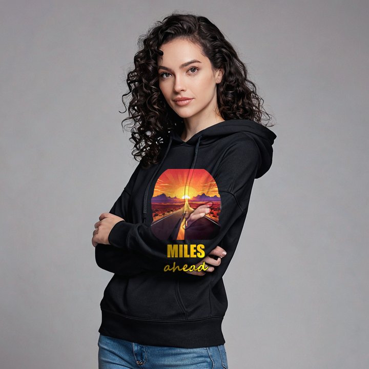 Serious Load Miles Ahead Highway Hoodie in Black