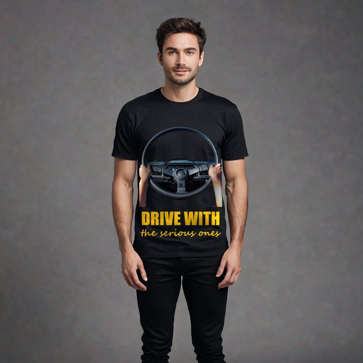 Serious Load Drive With The Serious Ones Steering Wheel Tee in Black